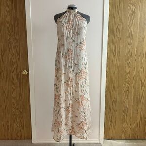 Reformation Cream and Pink Floral Maxi Dress